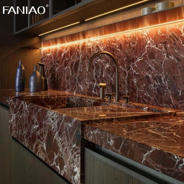 Модульная современная домашняя кухня с винным шкафчиком