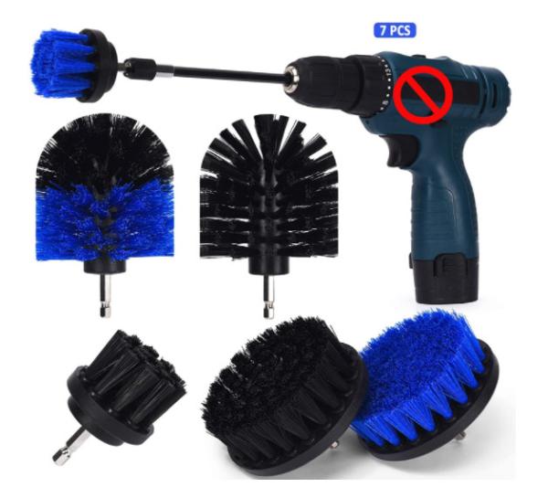 7pcs Nylon Power Drill Brush Attachments 0.35kg For Grout