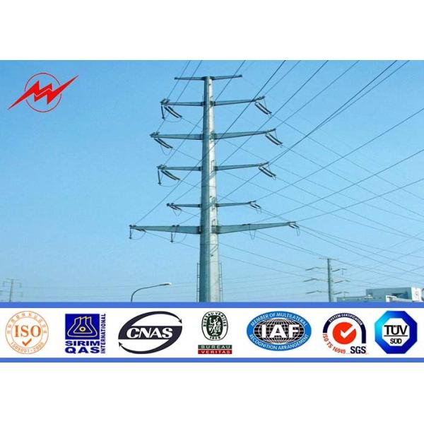 Economical 132kv bitumen Galvanized Steel Pole for overheadline project