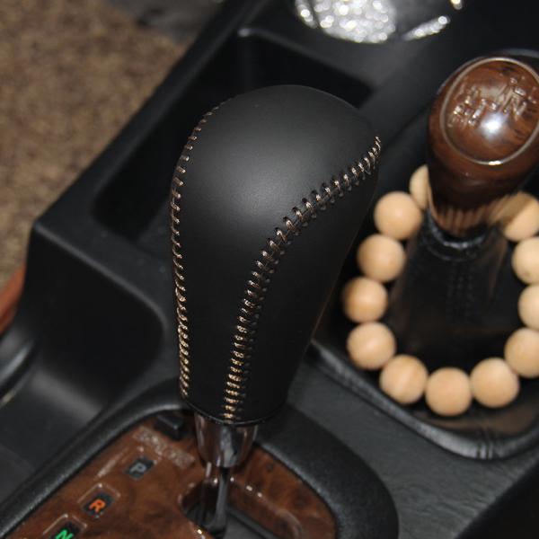 Black Leather Gear Shift Knob Cover for Toyota Fortuner Hilux Automatic