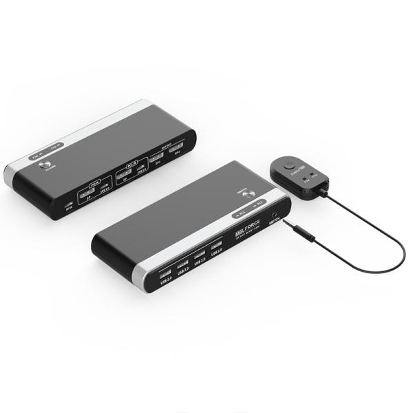 Commutateur KVM USB C sortie de moniteur double DisplayPort avec 4 ports USB 2.0 HUB