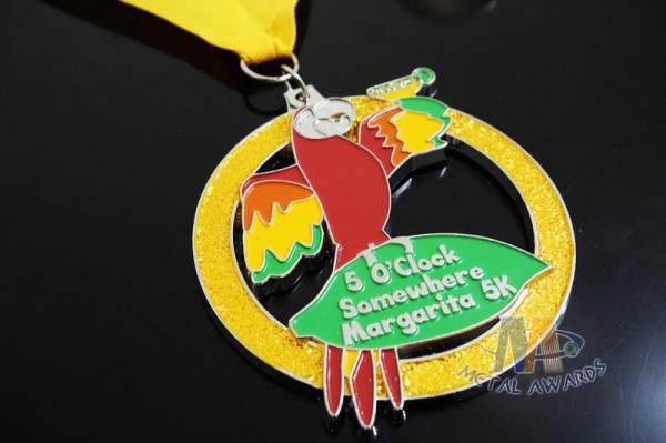 Marathon Sports Running Award Medals Bird Design With Cut Out / Soft Enamel