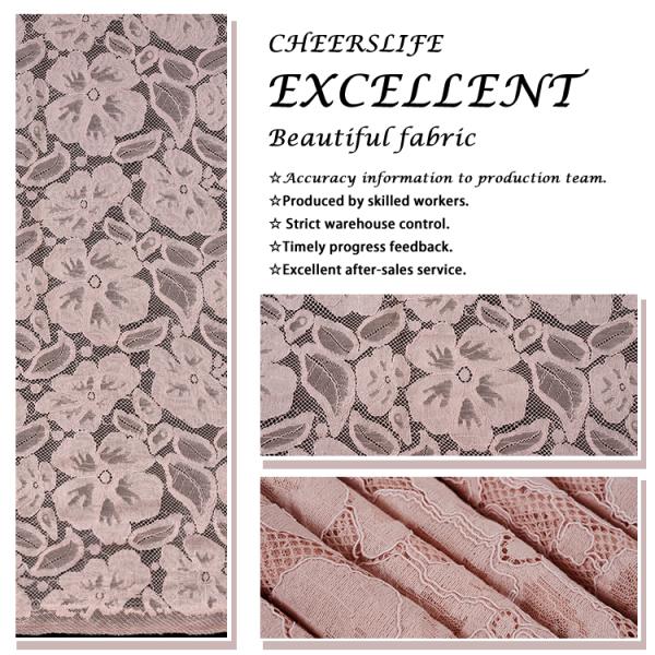 Elegante de lujo del punto de la fábrica de China de la tela al por mayor del cordón todo sobre para las ropas y el vestido de la ropa