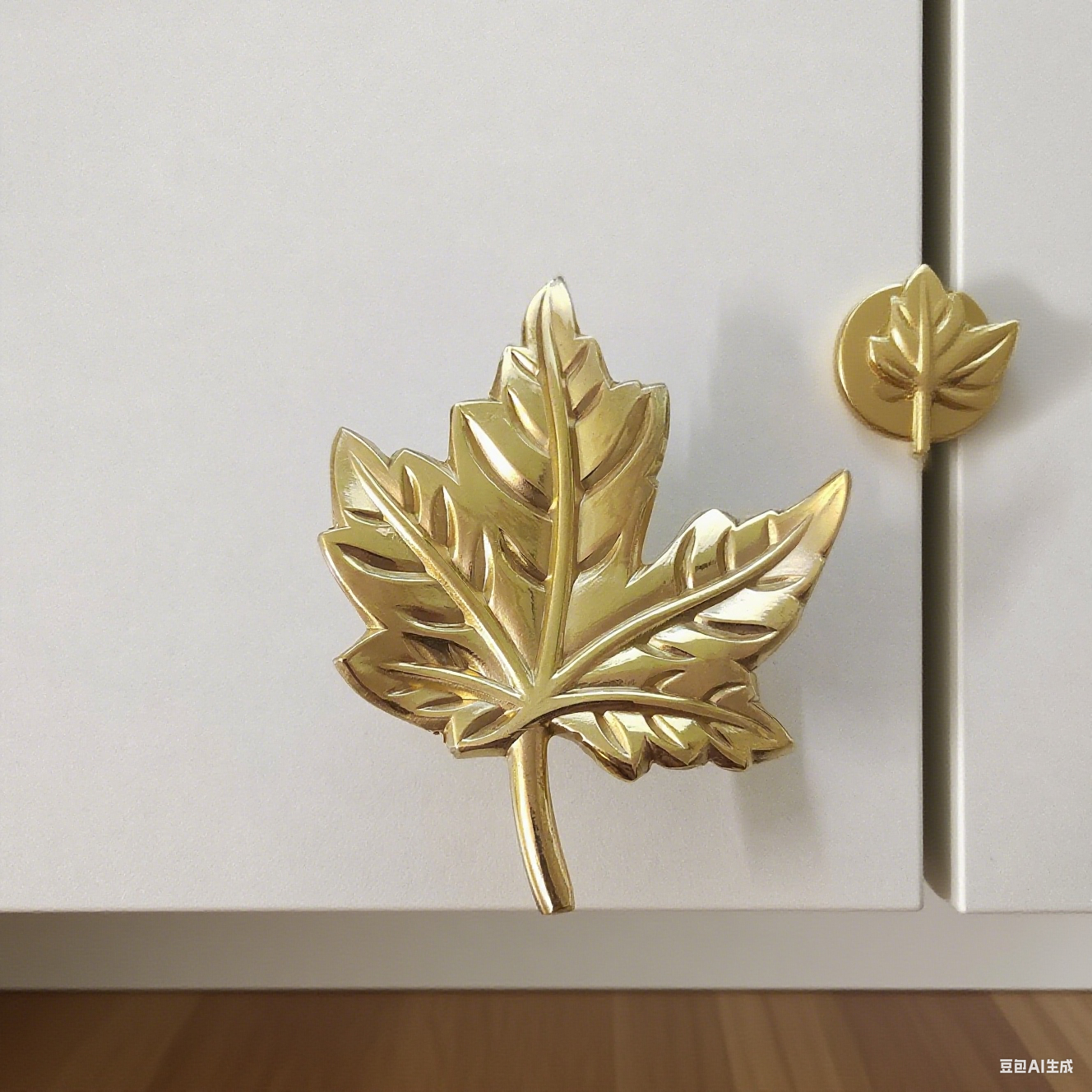 Light Luxury Nordic Gold Knob Creative Ginkgo Leaf Brass Handle for Kitchen Cabinets Bedroom Dressers Single Hole Application