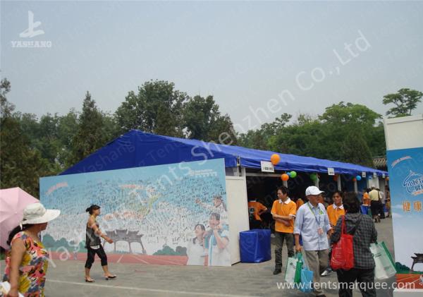 Blue PVC Cover UV Resistant  Fabric Tent Structure Aluminum Alloy Frame