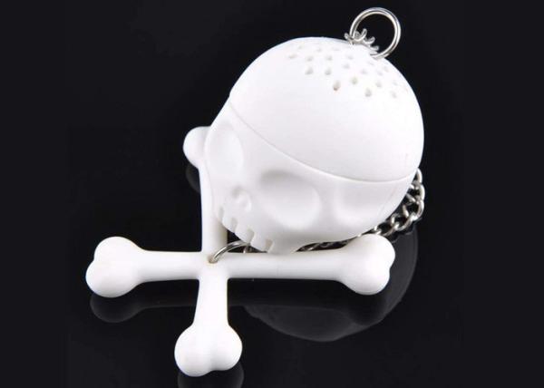 100% Food Grade Skeleton Skull Shape Tea Bag Strainer / Unique One Cup Tea Infuser
