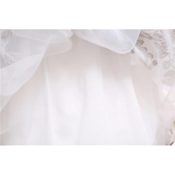 O-Neck Satin Girl Dress Embroidered Mesh Dress Dark Blue Pearl Necklace Dresses Disfraz Rapunzel Niña Enfant Girls Winte