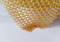 Fio de aço inoxidável Mesh Curtain For Space Dividers de Chainmail da cor do ouro