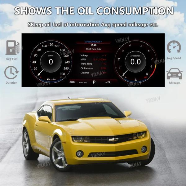 VIKNAV CockPit LCD Speedometer Car Instrument Cluster For Chevrolet Camaro 2010-2015 Replacement Digital Dashboard Screen