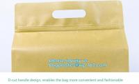 Tenez les sacs en papier zip-lock de papier d'emballage avec la fenêtre claire, tirette rescellable tiennent le sac clair BAGEAS de papier d'emballage de brun de fenêtre
