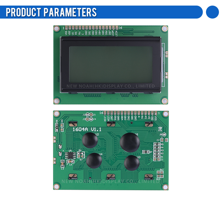 Gray Film 1604A 3.3V Character Display Screen 02*16  Multi Character Library IPC ST7066U Quality Assurance