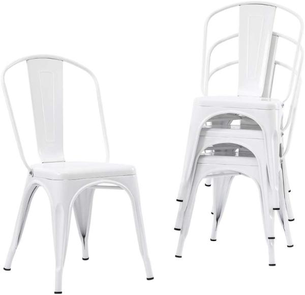 Metal Kitchen Stackable Metal Restaurant Chairs , Restaurant Stacking Chairs