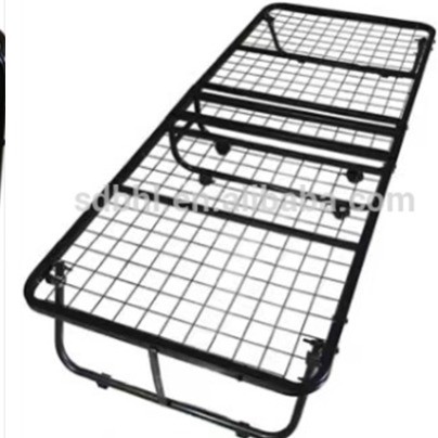 Metal Single Folding Bed with Mattress and Wheels Hostel Mail Packing N Wheels