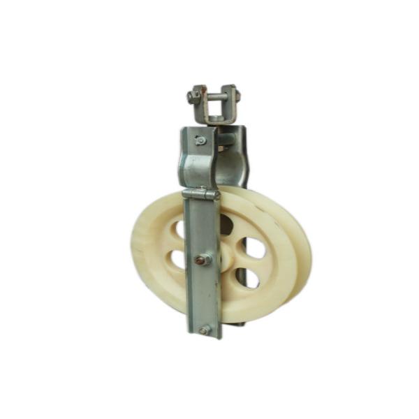 Transmission Line Stringing Tools Single Sheave Stringing Pulley Block With Nylon Wheel