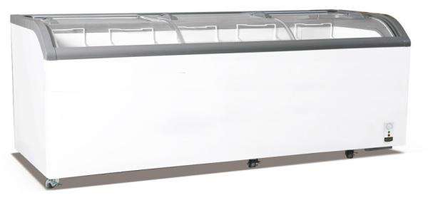 Energy Saving Ice Cream Display Chest Freezer , 828L Curved Glass Door Deep Freezer