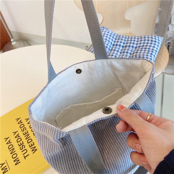 ARTSY CORDUROY BAG CASUAL PORTABLE MINI LADIES CLUTCH BAG VINTAGE CLOTH BAG BENTO BAG