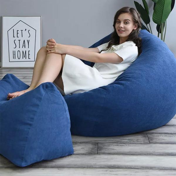 Outdoor 7Ft Giant Bean Bag Lounge Chair Soft Faux Fur Fabric EPS Fill