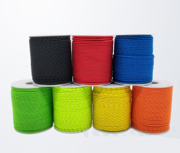 4mm Braided Nylon Cord 4M 6 Pack Reflective Guy Line Rope