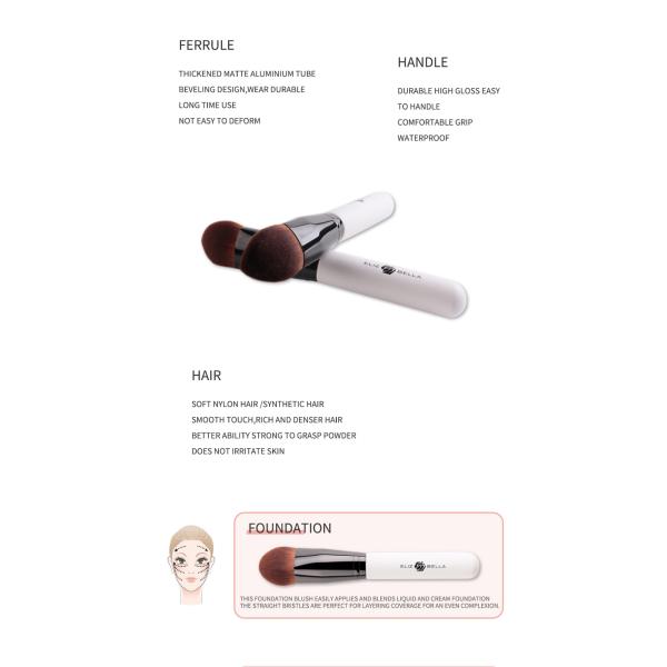 OEM ODM OBM Makeup Foundation Brush Synthetic Hair Wooden Handle