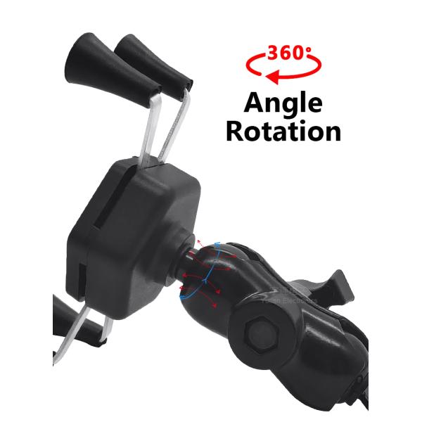 No Charging 3.5-6.5in X Claw Motorcycle Phone Mount RoHS Listed