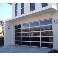 Verticale en aluminium de porte de garage de cadre de panneau en verre transparent/ouverture horizontale