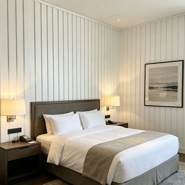 Modern 3D Textured PVC Fluted Wall Panels Waterproof Fireproof Decorative Slat Cladding for Feature Wall Backgrounds