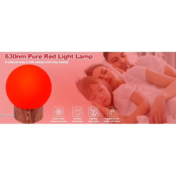 630nm Red Light Therapy Night Light USB C Charging Moon Night Lights 10000Lux