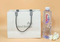 Bolsos de compras blancos gruesos de la cartulina con la impresión en color gris Eco amistoso