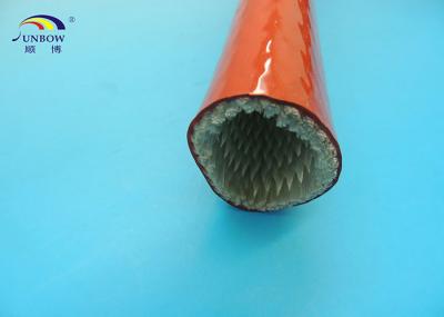 Rust red fire resistance heat fiberglass sleeving coated silicone resin for cable protection