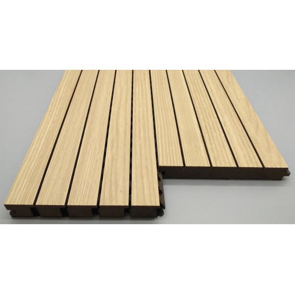 ODM Laminated Soundproof Veneer Wooden Grooved Acoustic Panel for Office Lobby