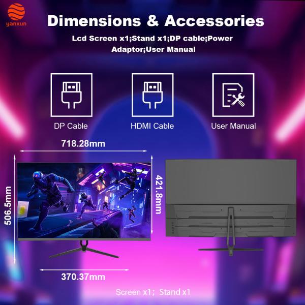 1440P 32 Inch Gaming Monitor 3000R IPS Panel QHD Resolution PC Monitor Curved