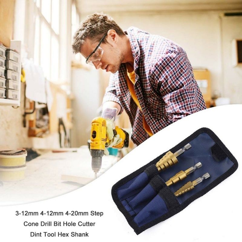 3 Piece Drill Bit Set  Metric 4 - 12MM 20MM 30mm TiN Coated Metric Drill Sets