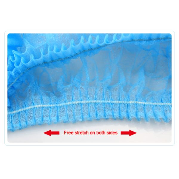 Fabric Bouffant Clip Disposable Surgical Caps White Blue Color Protective Dust Proof  For Adult