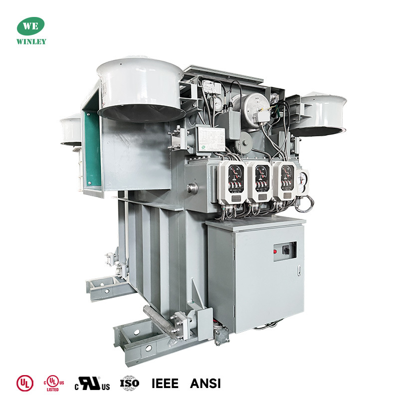 7500/10000kVA Three Phase Substation Power Transformer Dual Secondary 13800V to 7200Y/4160V ＆ 4160Y/2400V MIDEL 7131 Synthetic Ester Fluid ANSI IEEE Standards