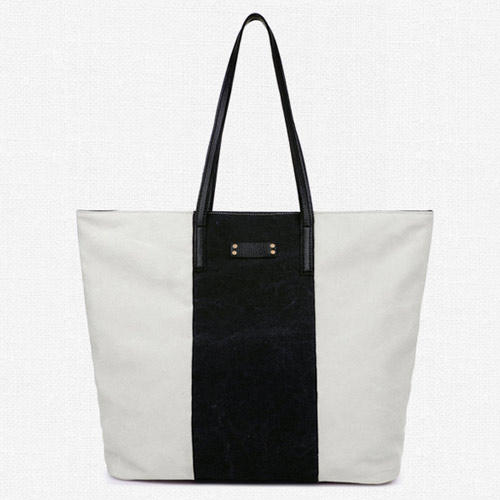 Canvas summer vegan handbag beach bags in grey color