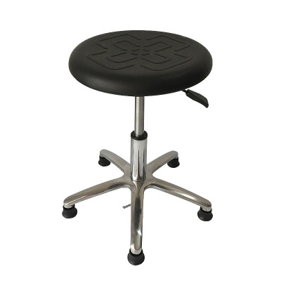 Лабораторные стулья из черной PU кожи с колесами 400 - 600 мм регулируемой высоты
