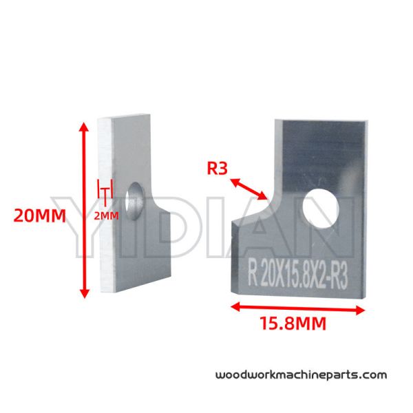Carbide Radius Inserts for CEHISA Edgebanding Machine 20X15.8X2 Edgebander Scraping Knives