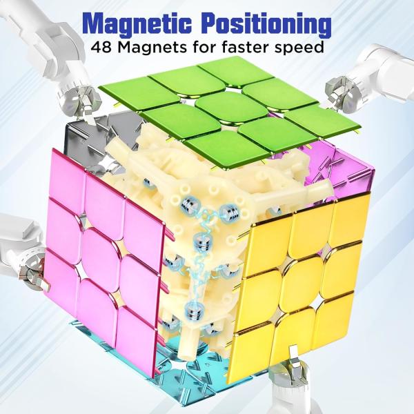 Mirror Reflective Neodymium Magnetic Speed Cube 3x3x3 With Display Stand