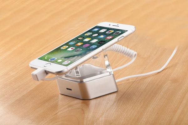 COMER transparent Acrylic Phone Display Stand security alarm mobile phone display stand with alarm