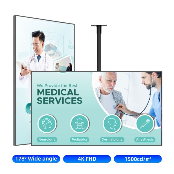 Wall Mounted 65 Inch LCD Digital Signage Display Indoor Advertising Screen Commercial Use