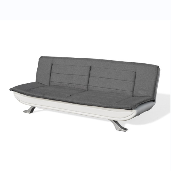 Кожа Faux ткани угля белая Tufted диван-кровать 3 Seater с ногами Chrome