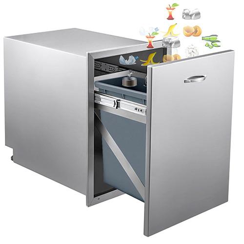 Trash Bin BBQ Storage Drawers Barbecue Narrow Rollout Stainless Steel  20.4