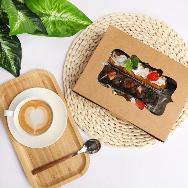 Белая пищевая крафтовая бумага пекарня печенье упаковка с PVC окном