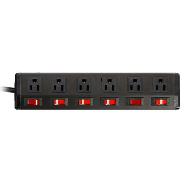 6 outlet Metal America Type Extension Socket With On/Off Switch, Surge