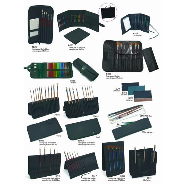 Small Artist Travel Case Portfolio Type , Nylon Art Brush Holder / Organizer