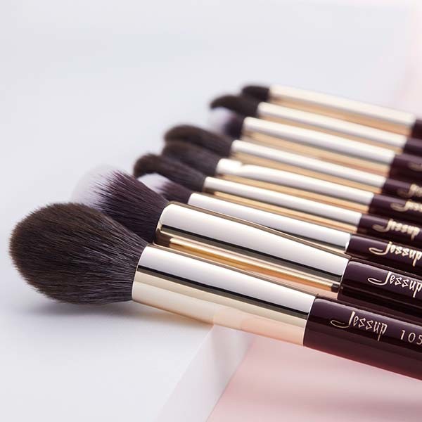 Jessup 20pcs Pro Arte Makeup Brushes Kit Zinfandel Color