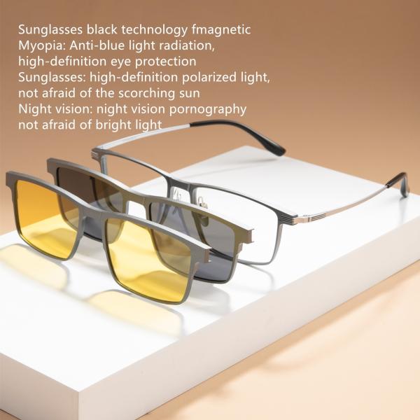 Бизнес-очки Титановый клип на квадрат Алюминиевые очки Рама