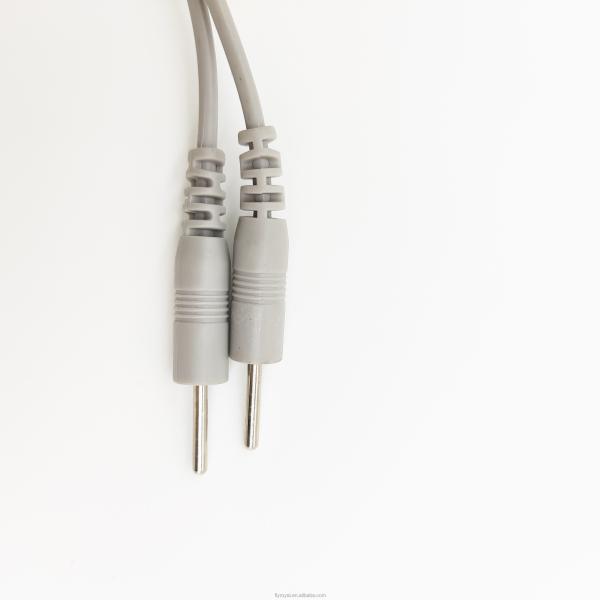 Socket à connecteur à broche à courant continu de 2,0 mm Fil de plomb TENS Unités d'électrode Aiguille Cable médical personnalisé