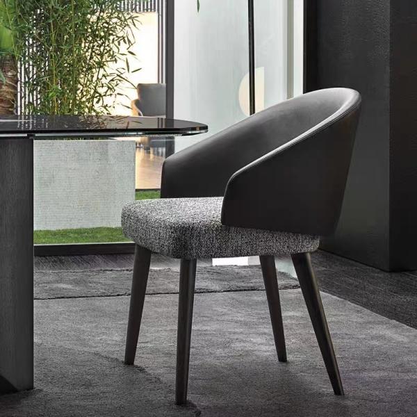 Elegant Blend Fabric Dining Room Chairs With Backrest Luxury  Leather