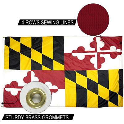State Of Maryland Flag Custom Flag 3x5 Ft Outdoor Heavy Duty Dupont Nylon US Flags
